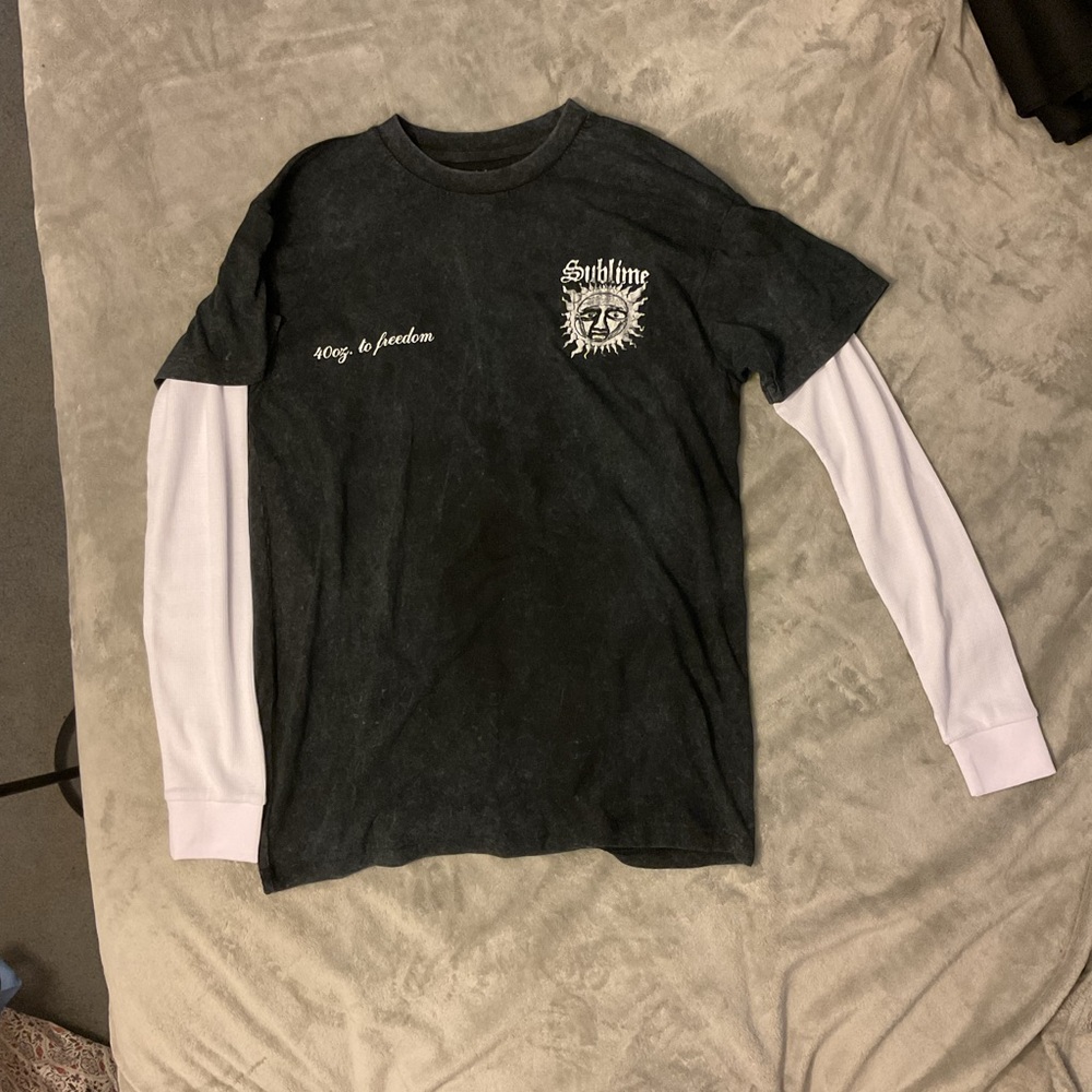 Sublime Black Layered-Look Long Sleeve Tee